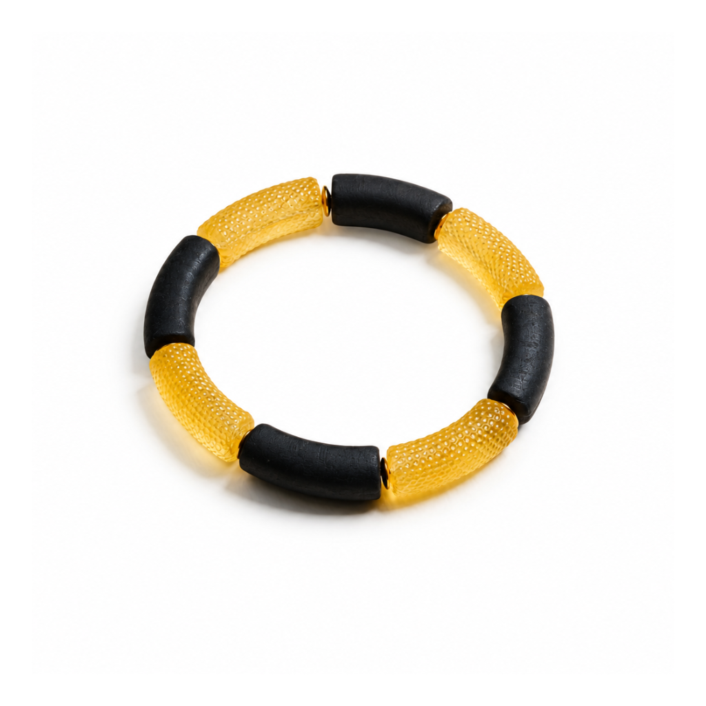 Corvin Baltic amber bracelet in yellow and black amber — handcrafted in Lithuania by AMBER999