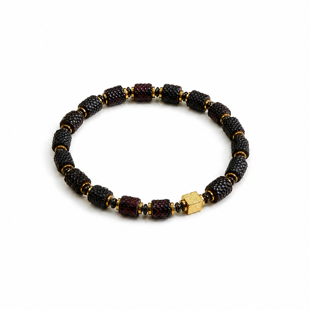 Lucent Baltic amber bracelet in dark cherry amber — handcrafted in Lithuania by AMBER999