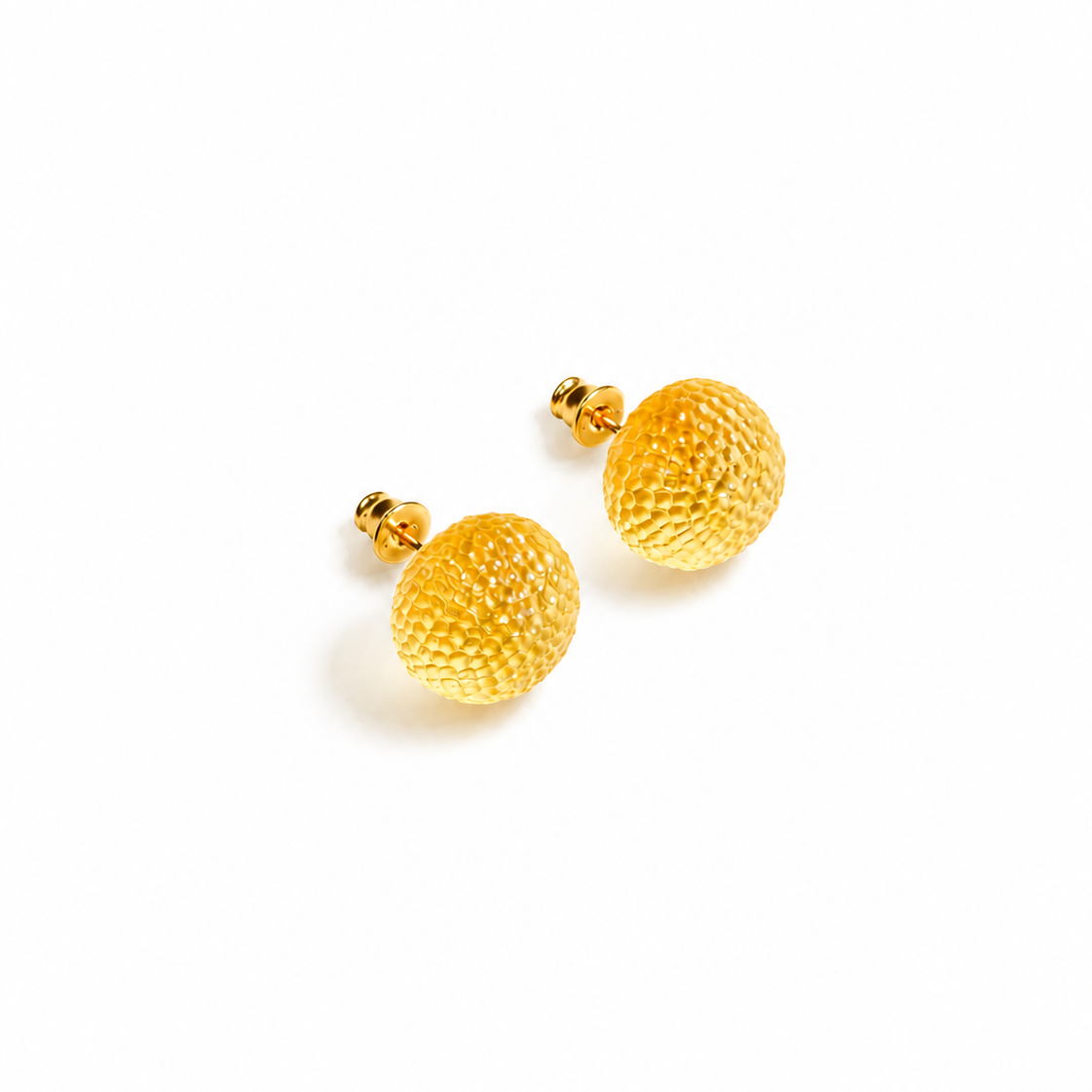 PUCES Baltic amber earrings in silver & gold — cognac snake-skin amber beads, handcrafted in Lithuania