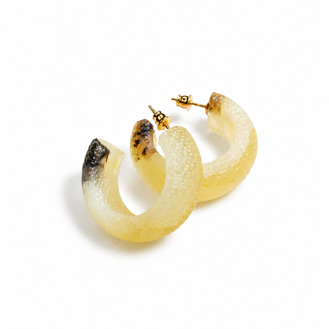 Baltic amber hoop earrings in lemon yellow amber — handcrafted in Lithuania by AMBER999