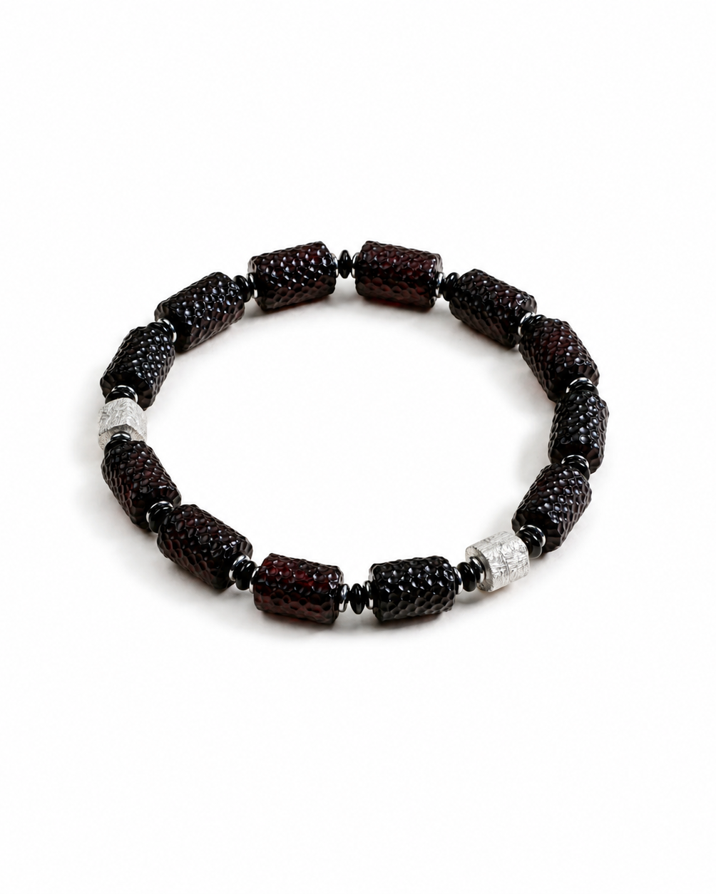 Dravos Baltic amber bracelet in dark cherry amber — handcrafted in Lithuania by AMBER999
