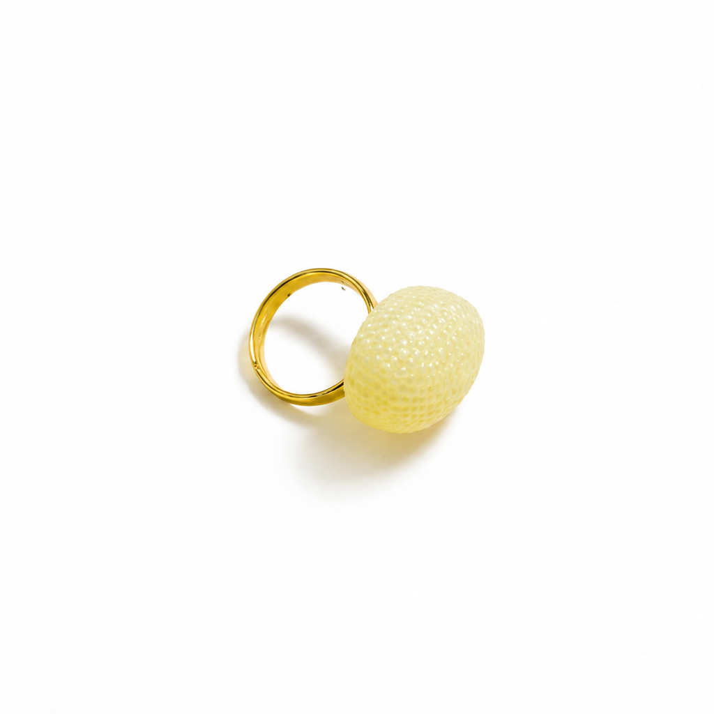 Lilou Baltic amber ring in lemon yellow amber — handcrafted in Lithuania by AMBER999