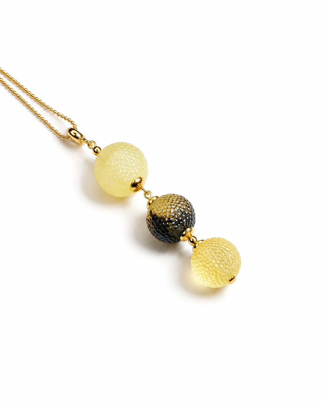 Treles Baltic amber pendant necklace in lemon yellow and dark amber — handcrafted in Lithuania by AMBER999
— Baltic amber jewellery handcrafted in Lithuania