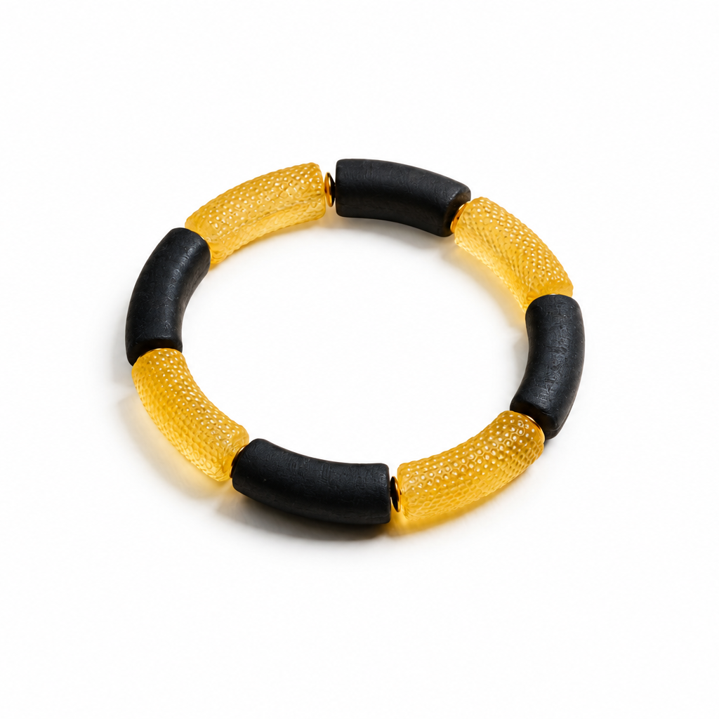 Corvin Baltic amber bracelet in yellow and black amber — handcrafted in Lithuania by AMBER999