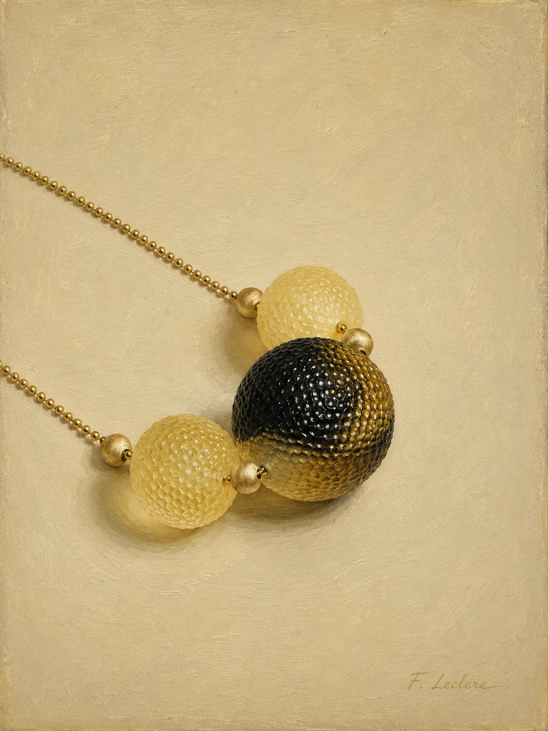 Gian Baltic amber necklace in silver & gold — snake-skin amber beads, handcrafted in Lithuania