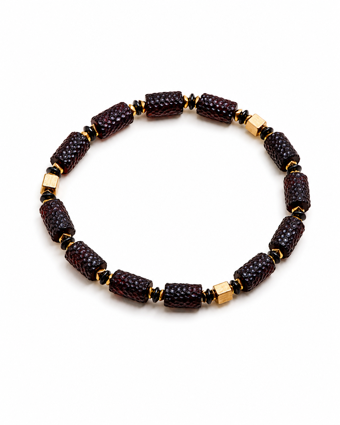 Benoît Baltic amber bracelet in dark cherry amber — handcrafted in Lithuania by AMBER999

