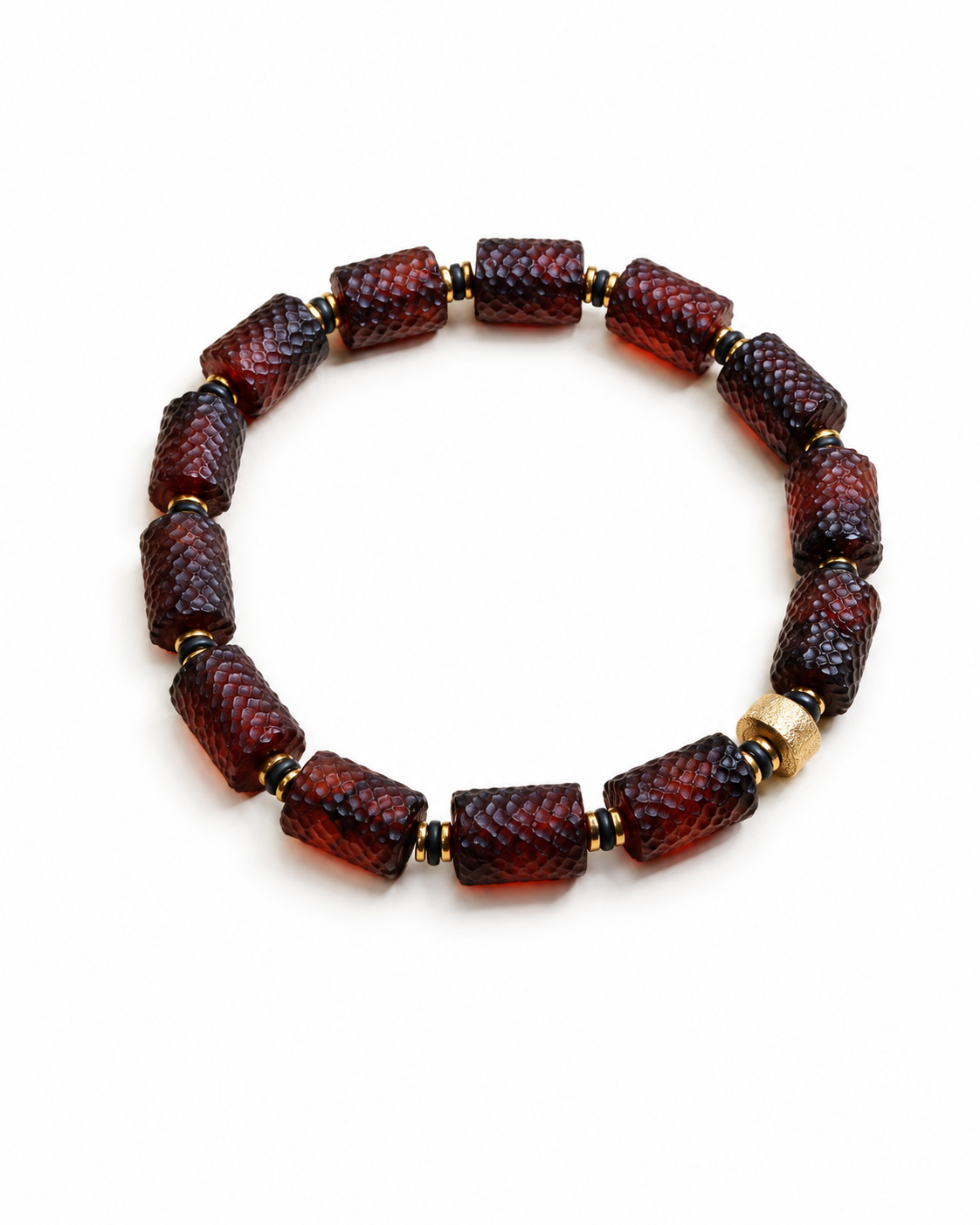 Cérian Baltic amber bracelet in cherry amber — handcrafted in Lithuania by AMBER999
