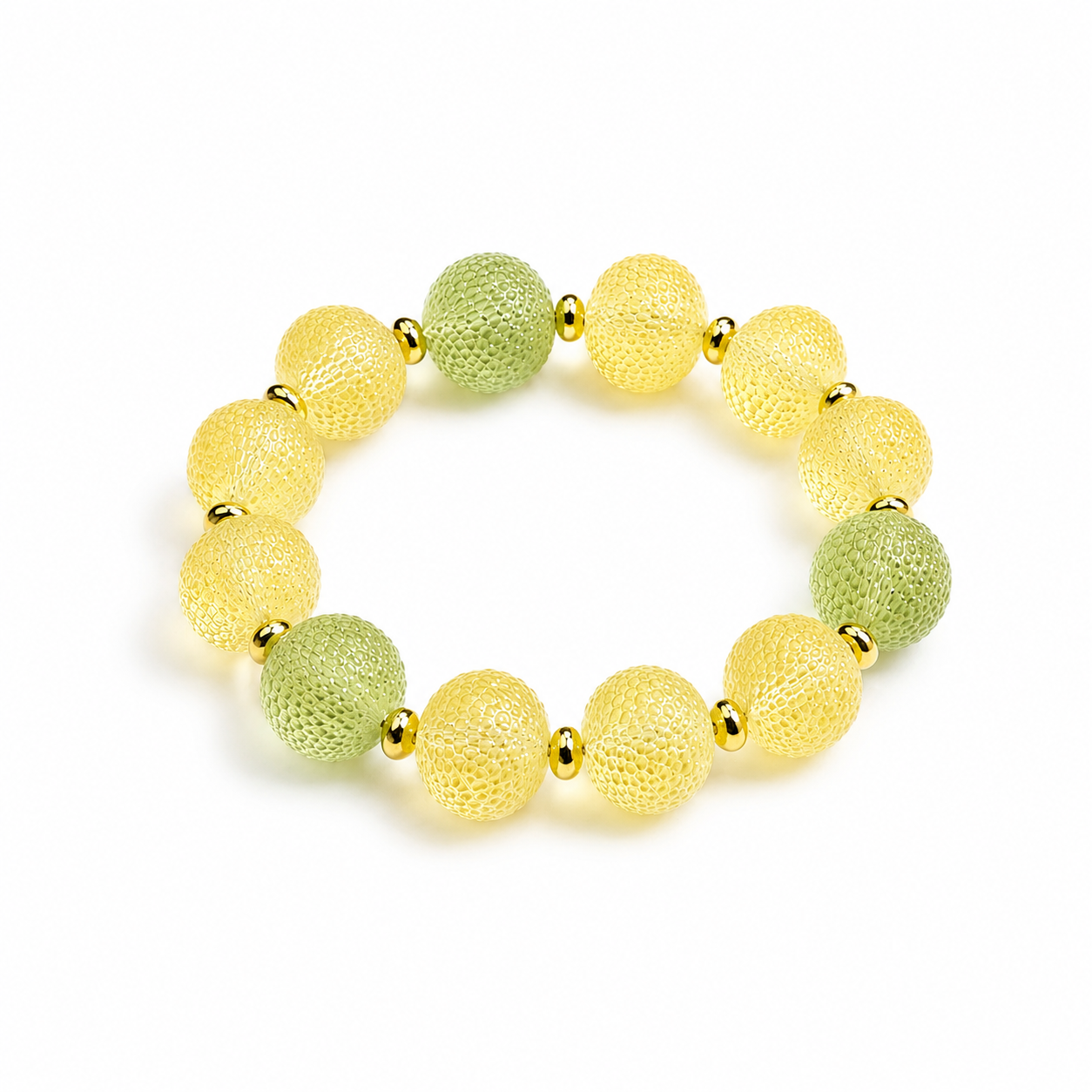 Kiro Baltic amber bracelet in lemon yellow and green amber — handcrafted in Lithuania by AMBER999