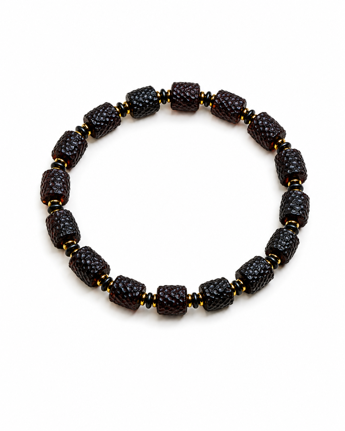 Véran Baltic amber bracelet in black oak amber — handcrafted in Lithuania by AMBER999
